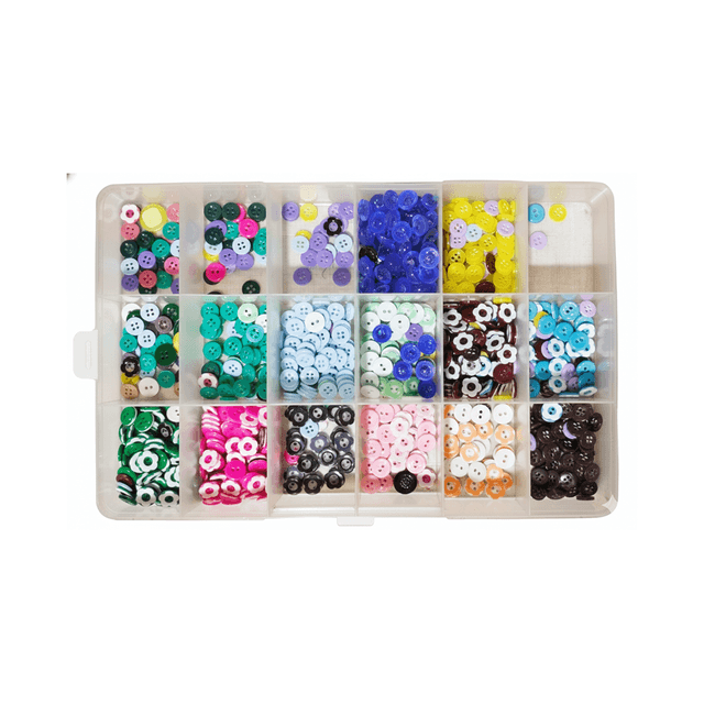 Kancing Plastik Warna-Warni (Flat Buttons)